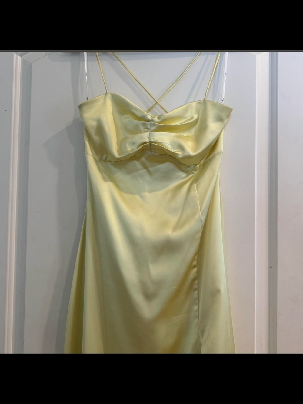 Elegant Pale Yellow Satin Slip Dress - Women
